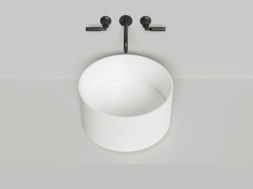 Раковина из искусственного камня S-Stone Salini ARMONIA 130422TM 50х50 накладная цвет белый 1 отверстие под смеситель - фото 3